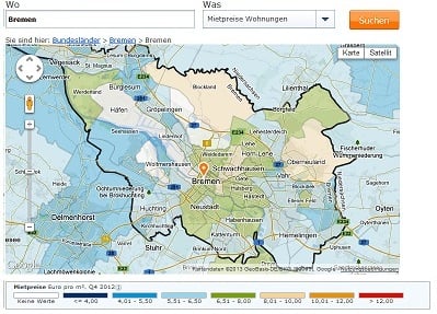 Mietspiegel Bremen 2016: was mieten in Bremen kostet