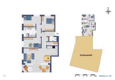 Traumhafte 4-Zimmer-Neubauwohnung mit 354 m² Gartenanteil