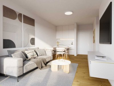 Gemütliche 2-Zimmer-Wohnung im 2.OG mit Südbalkon | Neubau Erstbezug im Langenfelder Stadtzentrum