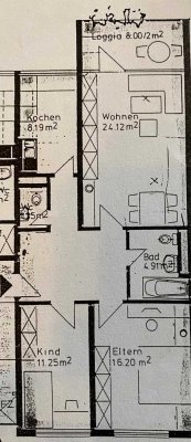 Provisionsfreie, sehr schöne 3-Zimmer-Wohnung mit Balkon und Tiefgaragenstellplatz