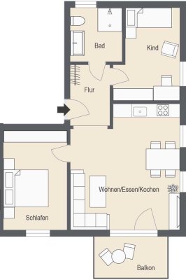 NEUBAU KfW-55!!! Stilvolle 3-Zimmer-GG-Wohnung mit Südbalkon!!!