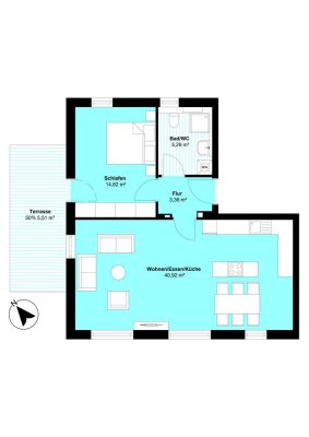 2 Zimmer OG Wohnung mit Terrasse - Haus 1 | Nr. 4