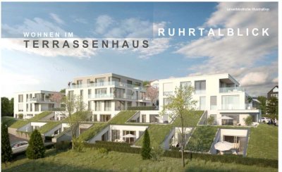 Terrassenhaus in Ergste, Erstbezug mit EBK und Terrasse - hochwertige 3-Zimmer-Wohnung mit TG WE1.05