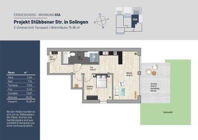 RESERVIERT // 76 m² 2-Z. // Exklusive Terrassen, Garten Wohnung