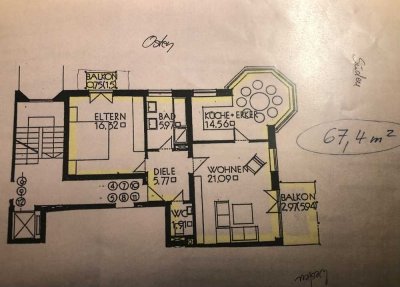 Sonnige, sehr ruhig gelegene 2,5-Zimmer-Wohnung mit Einbauküche in Augsburg