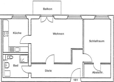 2-Raumwohnung mit Balkon