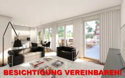 4-Zimmer-Wohnung mit großem Balkon und Blick in die Hausgärten