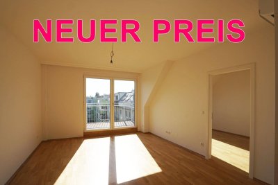 Südseitige 2-Zimmer-Dachgeschoßwohnung mit Klimaanlage und Balkon - ERSTBEZUG!