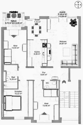 4-Zimmer-Wohnung mit Balkon und Einbauküche in Markt Schwaben
