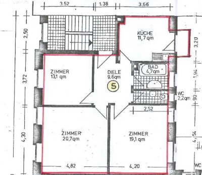 Erstbezug nach Sanierung mit Balkon: Wg geeignete 3-Zimmer-Wohnung zentral in Karlsruhe