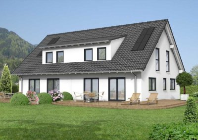 Neubauprojekt: Moderne DHH in Massivbauweise (KfW55/GEG) mit Fußbodenheizung und Wärmepumpe..!