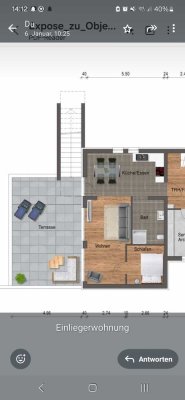 Moderne Einliegerwohnung in Pfinztal- Berghausen 588 € - 49 m² - 2.0 Zi.