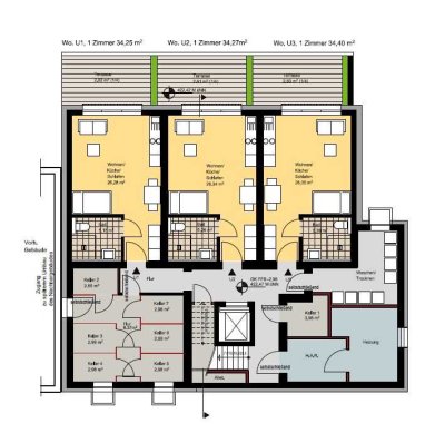 Moderne 1-Zimmer Wohnung im Souterrain