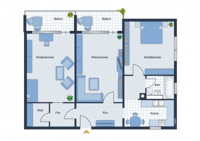 Merseburg-geräumige 3-Zi-Wohnung  mit großem Balkon, Laminat und Lift!