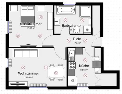 Helle, moderne 2-Zimmer-Wohnung / NEU renoviert