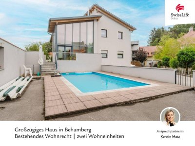 Großzügiges Zweifamilienhaus mit Wohnrecht | zwei Wohneinheiten | Pool | Doppelgarage