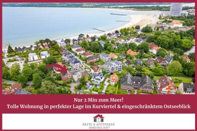 Tolle Wohnung in perfekter Lage im Kurviertel & eingeschränktem Ostseeblick, 2 Min zum Meer