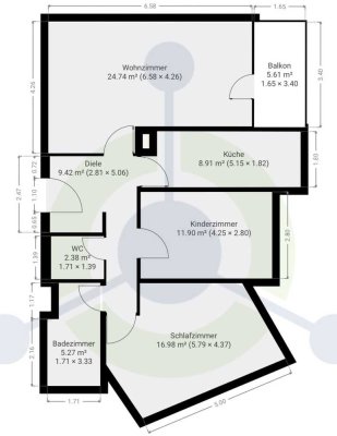 Helle 3-Zimmer-Wohnung mit Balkon, Keller und Tiefgaragenstellplatz in Frankenthal