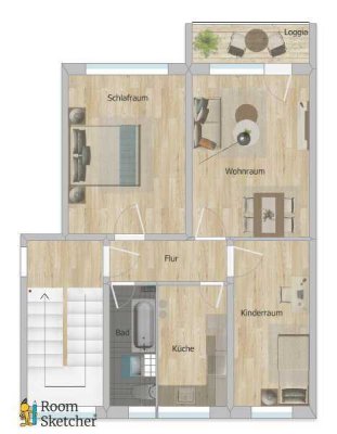 Freundliche und vollständig renovierte 3-Zimmer-Wohnung mit Balkon in Gera