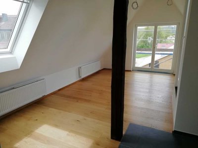 Dachwohnung mit Einbauküche und Balkon: schöne 2,5-Zimmer-DG-Wohnung in Michelfeld