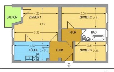 Helle 2,5 Zimmer-Wohnung mit toller Aussicht in Mariendorf