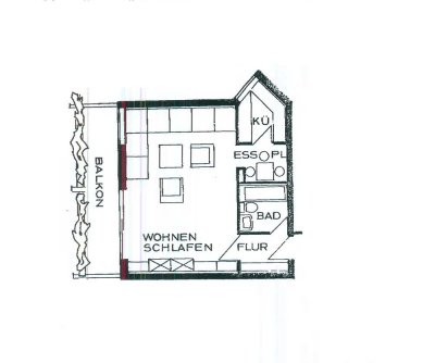 1 Zimmer-Wohnung mit Balkon in Freising