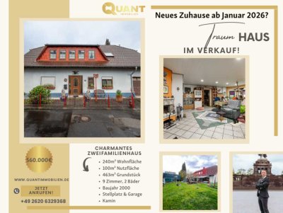 Charmantes Zweifamilienhaus mit zusätzlichem Bauland in Ransbach-Baumbach. Übernahme ab 01.01.2026