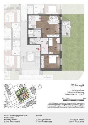 3-Zimmer-Neubauwohnung (11.2022) im Energiesparhaus in Niederkassel Rheidt