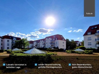 Lukrativ vermietet - idyllische Lage nahe Elbe - Charmante 2-Raum-Wohnung mit Balkon & TG