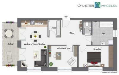 Neubauprojekt - Wohnen am Stutzenweiher! 3-Zi.-Wohnung mit EBK und Balkon