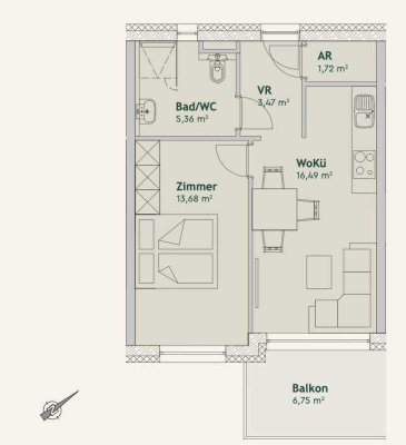 Exklusive, modernisierte 2-Raum-Wohnung mit Balkon und EBK in Schwabach