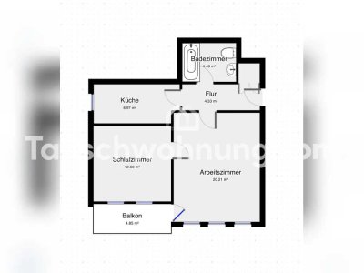 Tauschwohnung: 2-Raum Wohnung im grünen