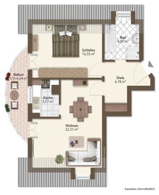 Stilvolle, neuwertige 2-Zimmer-Dachgeschosswohnung mit geh. Innenausstattung mit EBK in Schwabhausen