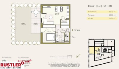 Erstklassiges Wohnen im Schlosspark: Wo Träume wahr werden 
2-Zimmerwohnung mit Terrasse und Garten