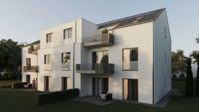 NEUBAU EG-Wohnung mit drei Zimmern und Terrasse/Garten