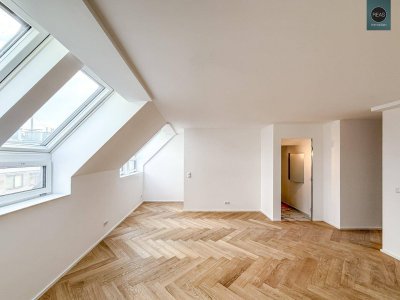 Elevate 1090 – Erstbezug: Luxus Dachgeschoss - Maisonette Wohnung (klimatisiert) mit 1 Balkon und 1 Terrasse nahe U6 Alser Straße, AKH!