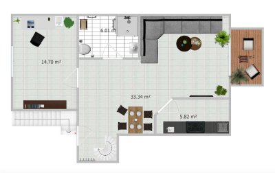 Renovierte DG Wohnung 77qm inkl. Klimaanlage / Keller und Waschraum - 2 Stellplätze