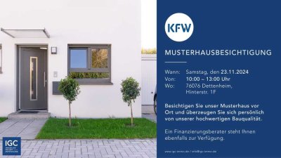 Offene Besichtigung im Musterhaus in Dettenheim, Samstag 26.11 von 10-13 Uhr, zum Neubau Mosbach