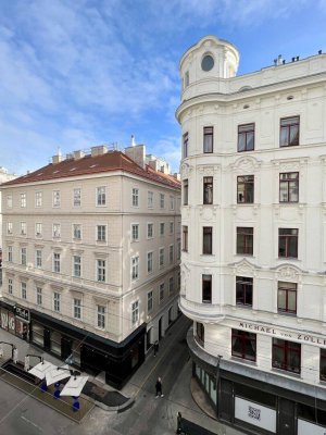 Geschmackvoll eingerichtete Wohnung zur Kurzzeitvermietung in bester Adresse im Herzen von Wien.