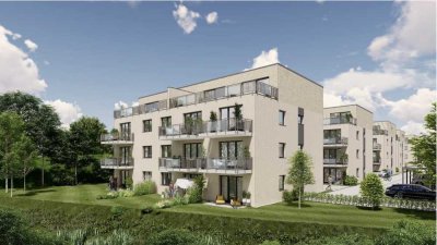 Neubau von 5 MFH an der Pfinz, Energiestandard Effizienzhaus EH40+ mit Gütesiegel QNG