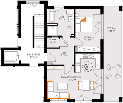 NEUBAU! WOHNTRAUM wird WAHR! Geräumige 2-Zi-Wohnung im 1.OG! EFFIZIENZHAUS 55!  Whg-Nr. 4