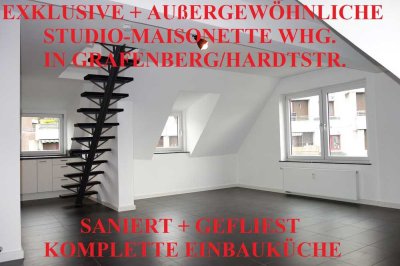 EXKLUSIVE + AUßERGEWÖHNLICHE STUDIO-MAISONETTE WHG. IN GRAFENBERG/HARDTSTR. MODERN INKL. EINBAUKÜCHE