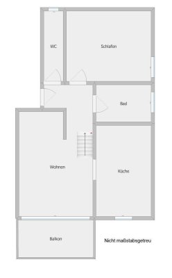 Hochwertige 2-4 Zimmer DG (2. OG), "Maisonette" mit Balkon im 3-FH von privat