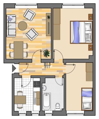 Wir renovieren für Sie! 3 Zimmerwohnung mit neuem Bad und Tapeten am Backumer Tal