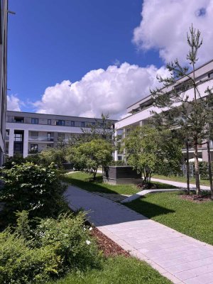 Neubau: Stilvolle 2-Zimmer-Wohnung mit großer Süd-Loggia in Ottobrunn (GREENSIDE Quartier)