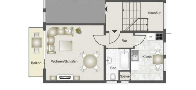 Geschmackvolle & Renovierte 1-Zimmer-Wohnung mit Balkon in verkehrberuhgiter Lage