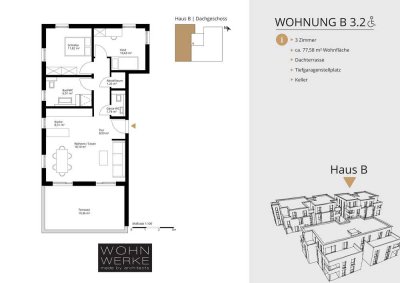 Whg B 2.3. - 3 Zimmer - Obergeschoss- barrierefrei