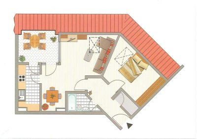 2,5-Zimmer-Wohnung mit sonnigem Dachbalkon im „Nägelestal“