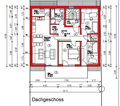 Freundliche und neuwertige 3-Zimmer-Dachgeschosswohnung mit geh. Innenausstattung mit Balkon