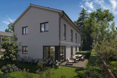 Neubau! Inkl. Fußbodenheizung, Terrasse, zwei Stellplätzen usw.: Doppelhaushälfte in Bernau